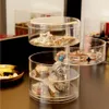 Transparent 4 Tiers Jewelry Storage Box With Lid Acrylic Makeup Organizer Rotating Jewelry Organizer Case High Quality Y1116255F