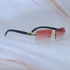 Elmas kesilmiş güneş gözlüğü gerçek siyah manda boynuz güneş gözlükleri carter tasarımcı rimless trend olan trend olan ürünü yeni desginer sürüş gölgeleri gözlük altın çerçeve