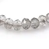 Transparent Grey 8mm Faceted Crystal Beaded Bracelet For Women Simple Style Stretchy Bracelets 20pcs lot Whole255m