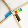 Escova de dentes arco-íris bambu corrimão escova natural macio cabelo dente ecofriendly escovas de limpeza oral ferramentas 20pcspack 230915