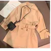 Coat Spring Autumn Raincoats Kids Baby Fashion Khaki Long England Style Tops Windbreaker Infant Trench Coats 1-10Y