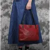 Evening Bags Leather Large Vegetable Tanned Vintage Oil Wax Soft Top Layer Cowhide Tote Bag Capacity Computer