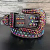 أحزمة مصمم BB Belt Simon Belts for Men Women Lammond Belt Black on Black Blue White Multicolour with Bling Rhinestons كدولة هدية 2L2P