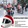 Couvre-casque de cyclisme du Père Noël Couvre-casque de moto de Noël Chapeau de sécurité intégral Casquette de course du Père Noël Joyeux Noël Décoration Cadeau Q573