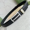 Top Quality Luxury Designer Belt Camada Preta Calfskin Moda Mens Cintos Ouro Prata Pure Steel Buckle 3.5cm 2023 Nova Temporada Chegada com Caixa