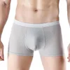 Men Underwear Solid Color Ice Silk Hollow Mesh Breathable Men's Panties Comfortable U-Convex Plus Size Seamless Boxer Shorts280q