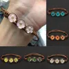 Cadena de eslabones hecha a mano, flores secas tejidas, pulsera de cuentas de cristal, joyería para mujeres y niñas, pulseras de flores de la suerte tejidas con bolas 223I