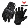 DUHAN Gants de moto en cuir Gants complets pour hommes Gants de course tout-terrain Gants de moto en fibre de carbone Résistance aux chutes M L X267n