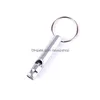 Metal Whistle Keychains Portable Self Defense Keyrings Rings Holder Car Key Chains Accessories Outdoor Cam Survival Mini Tools Promotion Dro