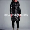 Herrenmantel Winter lange Daunenjacke Damen glänzende Daunenjacke dicke warme Mode lange Kapuze abnehmbare Daunenjacke klassischer Stil Luxus