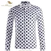 Sishion Autumn Casual Mens Polka Dots Shirts Long Sleeve Cotton Men QY0339 Black White Plus Size Single Bressted Shirt Men330E