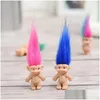 الحفلات لصالح Colorf Hair Troll Doll Family Sevance Daddy Mummy Baby Boy Girl Leprocauns Dam Trolls Toy Gifts Happy Love Wcw384 Drop D Dh5ix