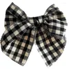 Hair Accessories Cute Baby Girl Clips 5.7 In Big Bow Handmade Cotton Vintage Plaid Kids Hairgrips Children Spring