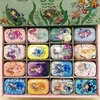 32pcs box Mixed Mermaid Printing Mini Pill Case Collectables mini Box Diy storage Iron lipstick case small tin LJ200812264i