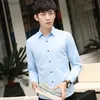 Męskie bluzy bluzy nowa styl jesienne zimowe koszule męskie nastolatki z długim rękawem Koreańska wersja Slim-Fit nie żelaza formalne zużycie swobodne solidne kolory L230916