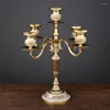 Candle Holders American Nordic Style Holder Living Room Dinner Scented Candlestick Luxury Metal Pedestal Centro De Mesa Home Decorations