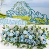 50/100 cm DIY Wedding Artificial Rose Flower Row aranżacja ścianowa