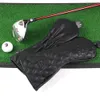 Other Golf Products GLOOF Golf Skull Skeleton Head Cover Golf Club Black Leather Golf cover set Fits Driver Fairway Wood Hybrid Golf supplies 230915