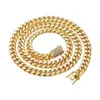 Bracelet Necklace Men Women Cuban Link Chain Hip Hop 18K Gold Plated Double Safety Clasp W/Diamond High Polished Jewelry Sets 10Mm Dhv1R