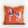 Luxe Borduren Paard kussensloop Voor Bank Designer Kussensloop Home Decoratieve Woonkamer mode kussensloop2444