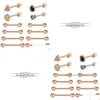 حلقات اللسان 14G Surgical Steel Nipplerings شريط ثقب حلمة مستقيمة للنساء الرجال 12 مم 14 ملم 18 ملم تسليم Drop Drop Dhgarden dhjwd