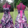 Muddy Girl Camo Wedding Brides Dresses Satin Pick-up Floor Length335L