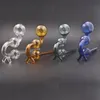 Newest smoking glass oil burner pipe Hookah colorul snake shaped water tube nails bongs pipes for smoking with double balance Dots Stand