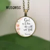 Psalms 46 5 Bible verses God is within her She will not fall Nursery verse necklace Fashion jewelry Religion Christian pendant261E