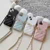 Luxury Little Fragrance iPhone14Promax 11 Goddess Diamond Card 12 Crossbody Leather 13 Phone Case