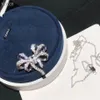 Collana di fascino del pendente del progettista di marca di lusso s925 argento sterling pieno di cristallo farfalla fiocco spilla per le donne Jewelry236U