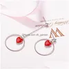 イヤリングネックレスMeyrroyu 925 Sier Red Love Circle Women Engagement Party Jewelryセットギフトドロップ配信セットDHGARDEN DHXFS