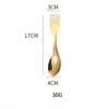 Spoons Two Head Spoon Fork Stainless Steel Home Kitchen Dining Flatware Noodles Ice Cream Dessert Outdoor Cam Tableware Cutlery Drop D Dhdlg