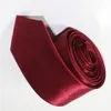 Satin Polyester soie cravate cravate cravates hommes femmes bordeaux maigre couleur unie uni 20 couleurs 5cmx145cm270F