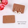 Jewelry Pouches 200Pcs Blank Earrings Ear Studs Tags Kraft Paper Display Card Hanging Brown