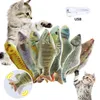 Cat Oyuncaklar 30cm Elektrikli Çiğneme Simülasyonu Balık Oyuncak USB Pil Şarj Evcil Hayvan Isırma Oyun Malzemeleri Dropshiping295L