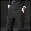 Męskie spodnie wiosna jesień moda szczupła fit mężczyzn zwykłe proste sukienki elastyczne spodnie biznesowe dla mężczyzny Rozmiar 28-36 DROP CHARDED DHQCP