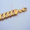 24K Stamp Real Yellow Gold Filled 9 12mm Mens Armband Curb Chain Link Jewelry304R