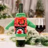 Navidad Christmas Decoration Knitted Clothes Wine Bottle Cover Bags Beer Champagne Bottles Covers Table Holiday Decor Xmas Gifts