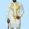 メンズトラックスーツセット2PCS服ロングスリーブトップシャツパンツ伝統的なエスニックスーツアフリカのカジュアルウェディング紳士ファッション衣装ウェア