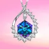 Exquisite and Creative Water Drop Pendant Hollow Zircon Necklace for Women Proposal Jewelry Accessories Banquet Gift for Lover