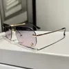 Luxus-Designer-Sonnenbrille 8344, UV400, rosa Sonnenbrille, modische Damen-Sonnenbrille, rahmenlose Legierungsbeine, klassische polarisierte Herren-Sonnenbrille, Kirschblüten-Rosa