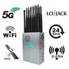 World First Handheld 24アンテナ5Gワイヤレス信号JAMM ER LCDディスプレイ、シールド2G 3G 4G 5G Wi-Fi GPS UHF VHF、24ワットで25mまで作業