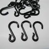 200pcs Black Plastic S Shape Hooks Hanger 210609311o