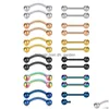 Anelli per lingua 24 pezzi 14G anello per capezzolo curvo sopracciglio piercing gioielli acciaio chirurgico 316L capezzolo bilanciere 12-18 mm barra goccia De Dhgarden Dhosd