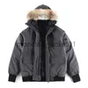 Piumino da uomo invernale da uomo piumino Capispalla Giacca in pelliccia di lupo con cappuccio Cappotto con cerniera cappotti capispalla Top gilet J230916