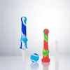 Headshop666 SI003 Tubo de silicone com ponta de cerâmica de quartzo de aço inoxidável Cachimbo de fumo Plataformas de petróleo Acessórios para bongos de vidro Dab Rig