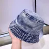 Vintage myte dżinsowe czapkę kubełko Krótki Rdzeń Travel Sun Hat Summer Festival unisex250r