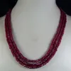 Collier de perles à facettes en rubis naturel, 2x4mm, 3 brins, à la mode, 2666