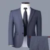 Skräddarsydd mörkgrå mens kostym Brudgum Dräkt Bröllopsdräkter för män Slim Fit Groom Tuxedos för manJacket Pants3161