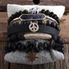 RH Fashion Boho Jewelry Accessory Stone Beaded Bracelet 5pc Stack Bracelet Bangle Set For Peace Bohemian Jewelryes Gift246P